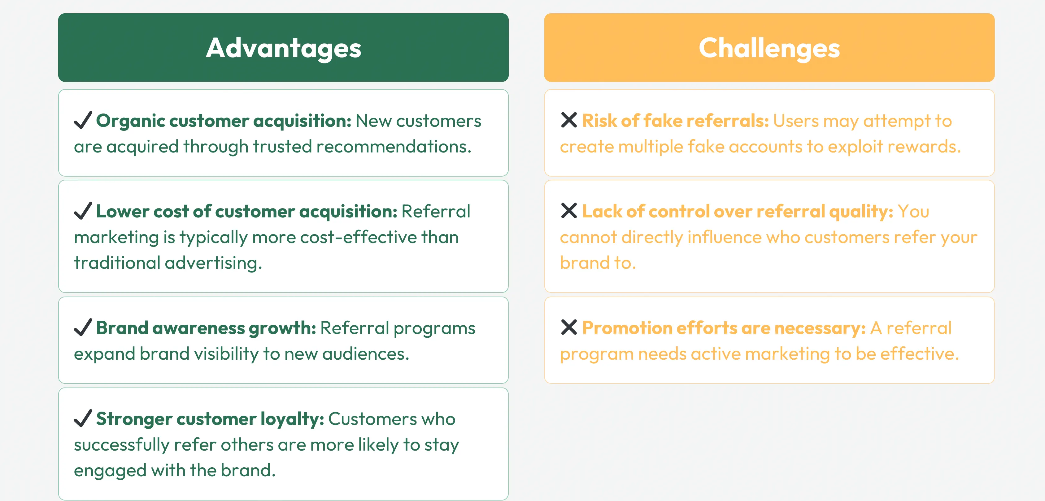 Referral-based loyalty programs pros and cons