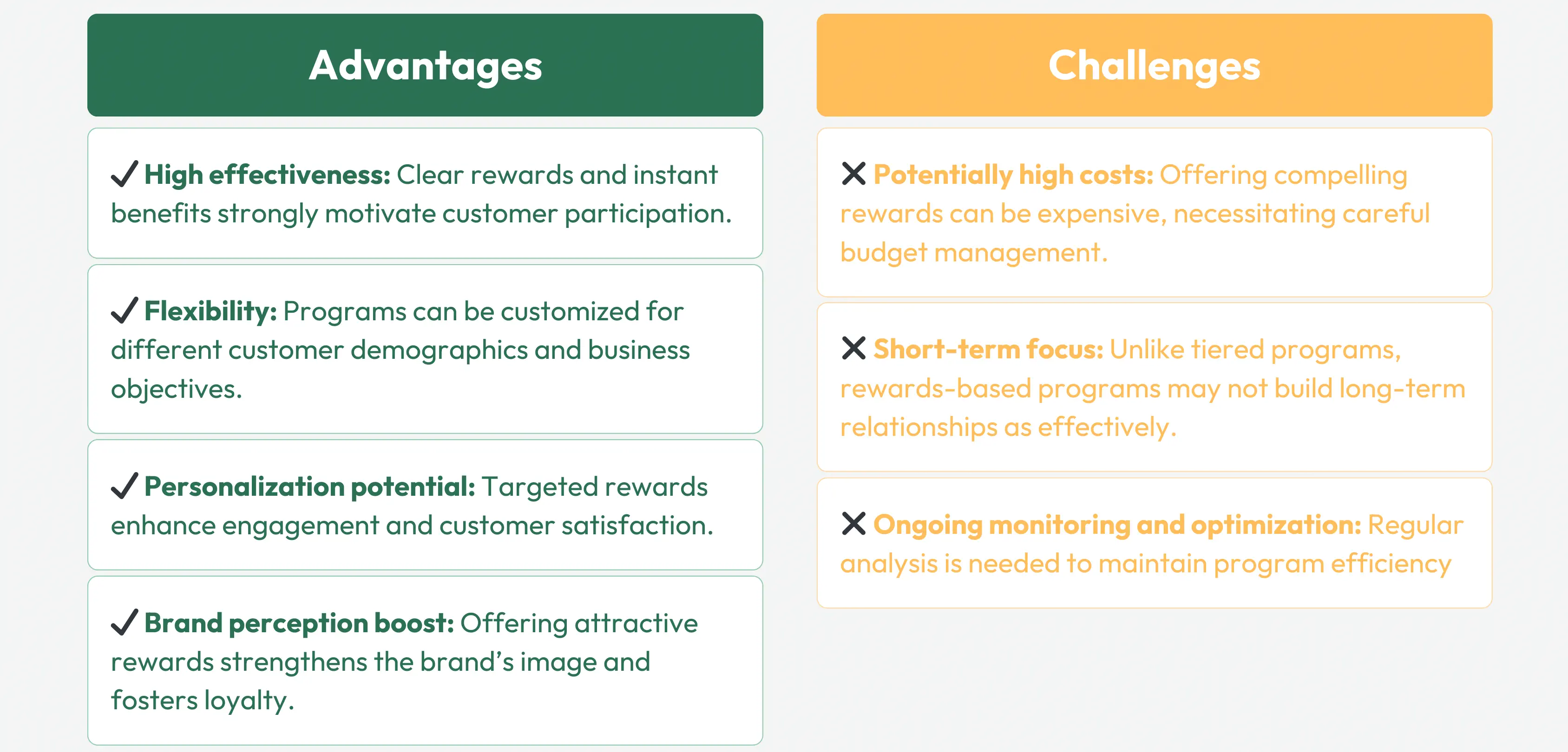 Rewards-based loyalty programs pros and cons