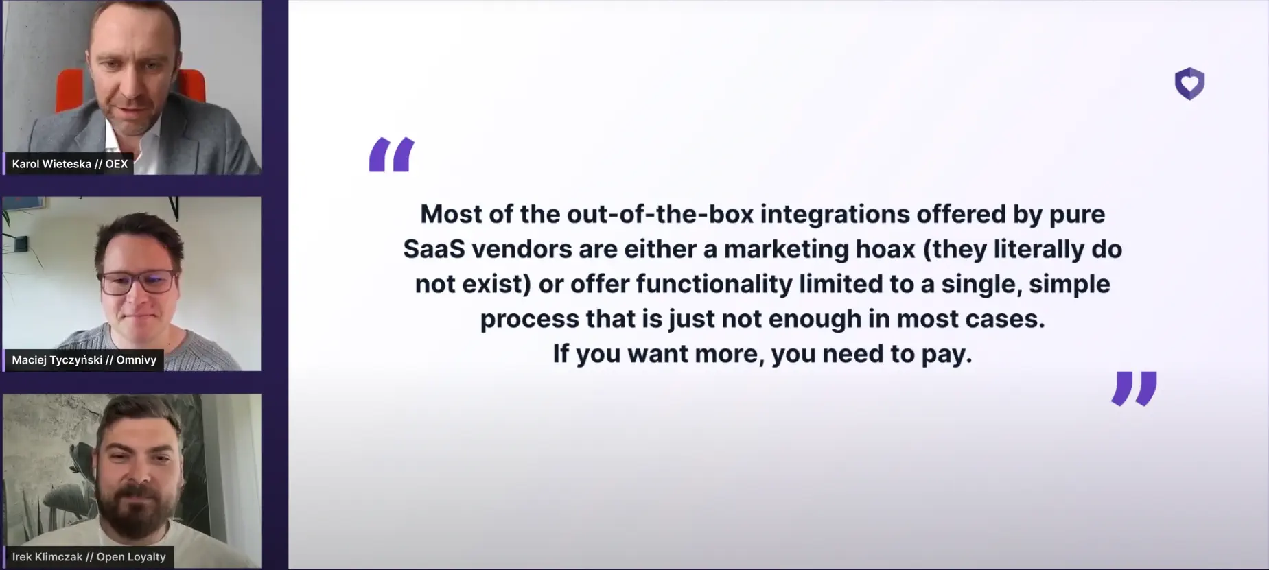 Quote about out-of-the-box integrations